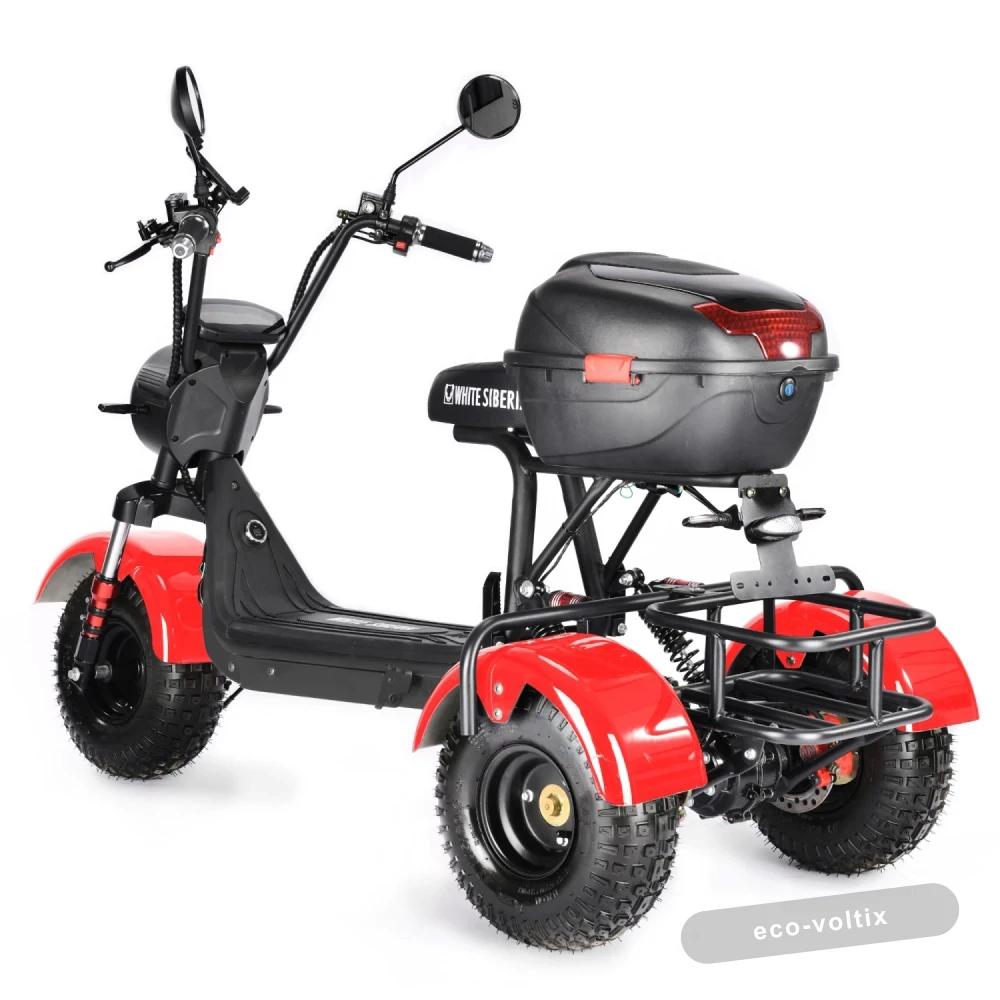 Электроскутер CityCoco WHITE SIBERIA TRIKE MINI RED 1500W
