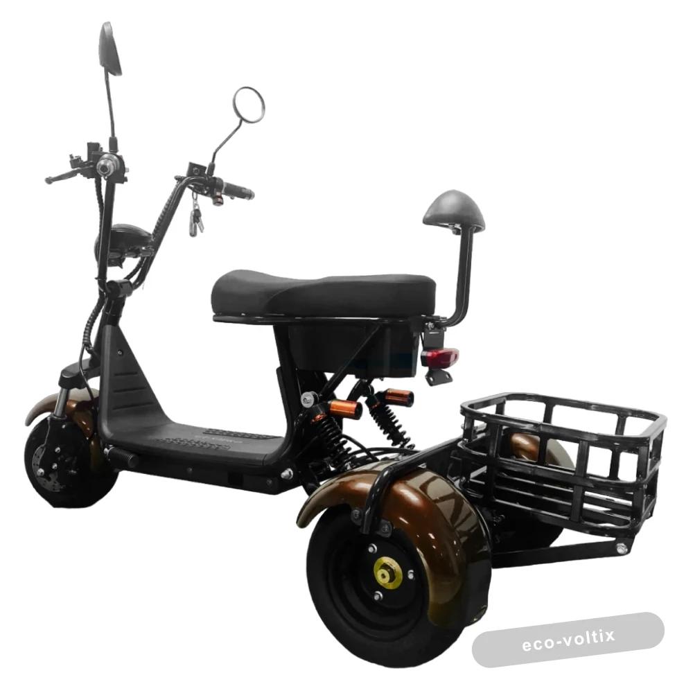 Электроскутер Citycoco GT X3 Pro Trike Mini Коричневый