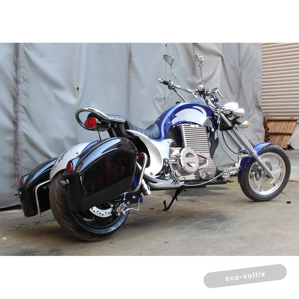 Электромотоцикл GreenCamel Chopper C200, 72V 3000W R15 Синий